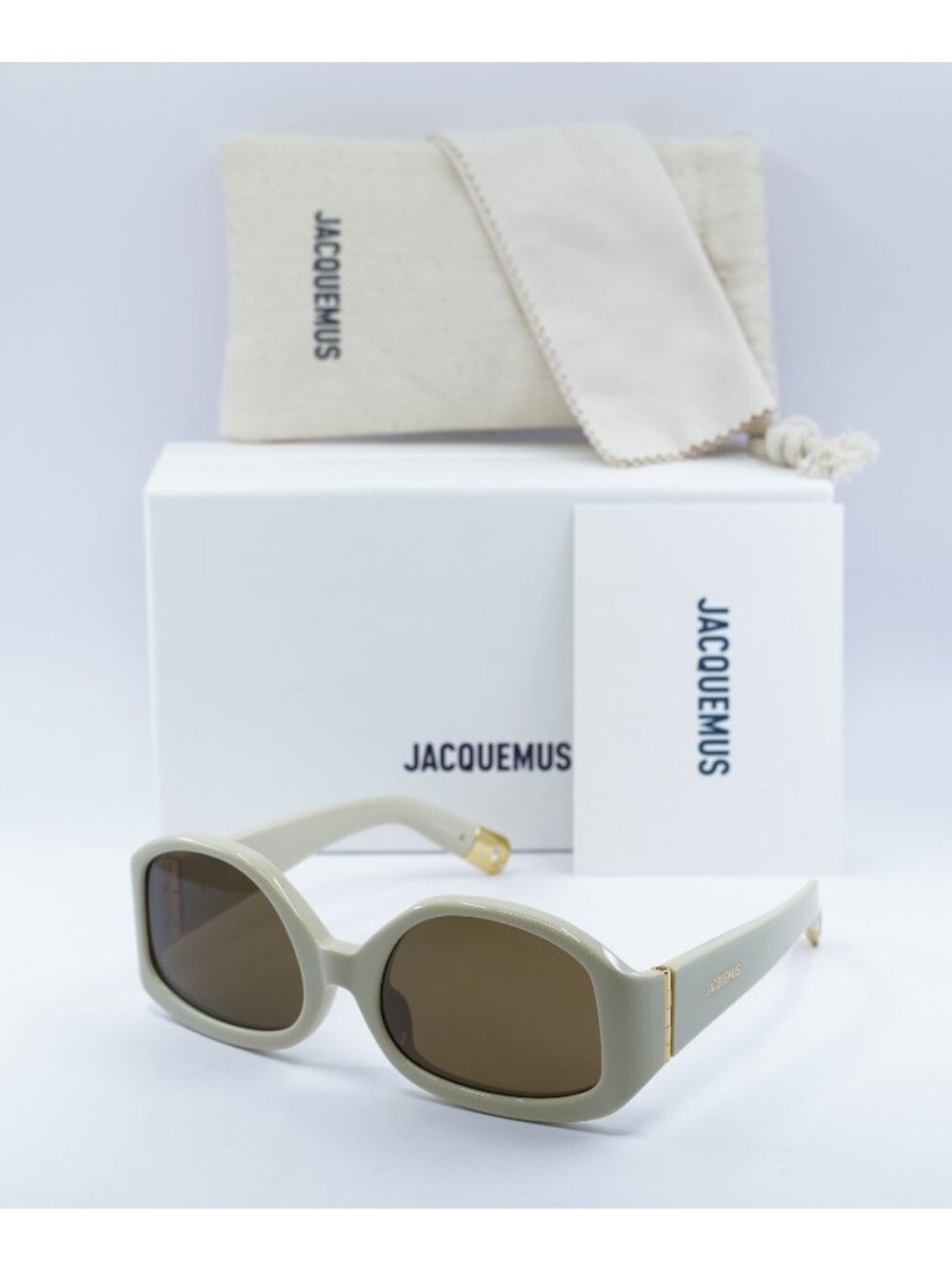 Jacquemus COLAPSO JAC/15 C3 Geometric Sunglasses - Beige/Brown